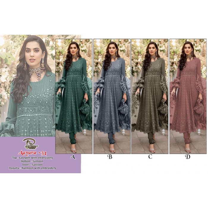 Laaibah LD Aayra 34 Colors Georgette Pakistani Salwar Suits